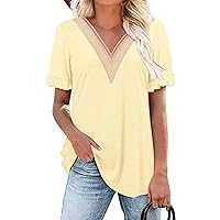 BETTE BOUTIK plus size spring tops for women 2024 deep v neck tops for women trendy womens tall tops plus size tops Beige XX-Large