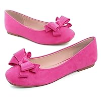 Hee grand Classic Solid Square Toe Ballet Flats for Women Comfort Casual Flats Lightweight Slip on Loafers Suede Dress Shoes