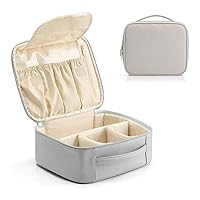 Makeup Bag Large Double-Layer Cosmetic Bag with Brush Bag and Divider