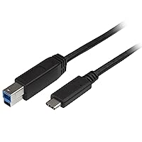StarTech.com USB C to USB B Printer Cable – 6 ft / 2m – USB C Printer Cable – USB C to USB B Cable – USB Type C to Type B (USB315CB2M)