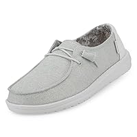 Hey Dude Women's Wendy Canvas | Women’s Shoes | Women’s Lace Up Loafers | Comfortable & Light-Weight