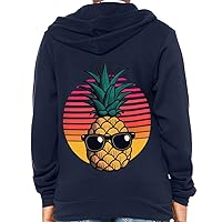 Pineapple Sunglasses Kids' Full-Zip Hoodie - Retro Hooded Sweatshirt - Graphic Kids' Hoodie