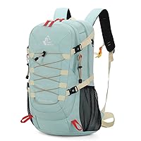 Bseash 40L Waterproof Hiking Backpack with Rain Cover, Outdoor Sport Travel Bag Daypack for Camping Climbing Skiing Cycling (Milk Green)
