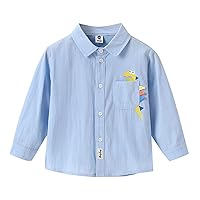 Boys Knit Tops Kids Toddler Infant Baby Boys Girls Shirt Long Sleeve Cartoon Lapel Button Down Shirt Outwear Tops