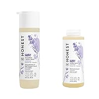 The Honest Company Lavender Calm 2-in-1 Cleansing Shampoo + Body Wash + Foaming Bubble Bath Bundle | Naturally Derived, Tear-Free, Hypoallergenic | 10 fl oz, 12 fl oz