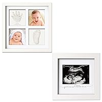 KeaBabies Baby Hand and Footprint Kit and Baby Sonogram Picture Frame - Baby Footprint Kit - Modern Ultrasound Frame For Mom To Be - Baby Girl Gifts - Pregnancy Announcement Sonogram Photo Frames