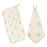 1pc/2pcs Baby Drooling Bib Toddlers Small Handkerchief Soft And Absorbent Cotton Saliva Towel For Bath Hour &Meal Time Cute Print Towel