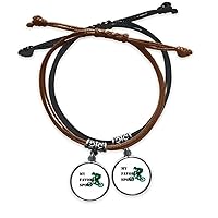 Like Sports Fitness Balanced Cross-Country Bracelet Double Leather Rope Wristband Couple Set Gift
