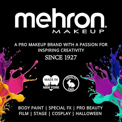 Mehron Makeup Paradise Makeup AQ Pro Size | Stage & Screen, Face & Body Painting, Special FX, Beauty, Cosplay, and Halloween | Water Activated Face Paint & Body Paint 1.4 oz (40 g) (Black)