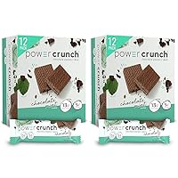 Protein Wafer Bars, High Protein Snacks with Delicious Taste, Chocolate Mint, 1.4 Ounce (12 Count) (Pack of 2)