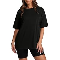 Oversized T Shirts for Women Summer Crewneck Short Sleeve Basic Tops Loose Fit