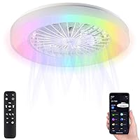 Sichler Haushaltsgeräte Fan Lamp: 2-in-1 WiFi Ceiling Light & Fan, RGB CCT LEDs, 30 W, 1250 lm, App (Ceiling Light with Fan, Lamp Fan, Table Fan)