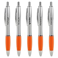 100 Personalized Ballpoint Pen Printed with Your Logo Company Information Name, Orange