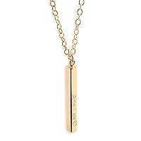 Men's Vertical ID Name Bar Necklace | Custom Personalized Engraved Pendant | Meaningful and Stylish | 16K Gold/Silver/Rose Gold Plated | Gift for Men