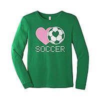 Threadrock Kids Love Heart Soccer Youth Long Sleeve T-Shirt