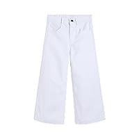 Girls Wide Leg Pants Black and White Size 4-6 Girls Stretch Pants