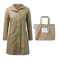 Womens Rain Jacket With Hood Fashion Lightweight Long Raincoat Lined Rain Coat With Hood Windbreaker Trench Outdoor