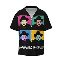 Nathaniel Rateliff Mens Fashion Hawaiian T Shirt Funny Button Down T-Shirts Short Sleeve Tops