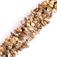 6-8mm Picture Jasper Beads Natural Stone Gravel Gemstone Chips Beads Loose Beads for Jewelry Making Freeform Yellow Brown 34