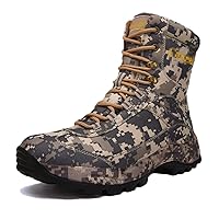 Men Waterproof Military Tactical Boots, Camo1 Outdoor Hunting Boots, Mid-Calf Trekking Shoes