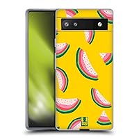 Head Case Designs Seamless Pattern Watermelon Prints Soft Gel Case Compatible with Google Pixel 6a