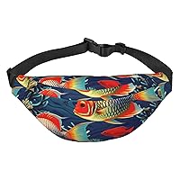 Sea Fish Pattern Fanny Pack for Men Women Crossbody Bags Fashion Waist Bag Chest Bag Adjustable Belt Bag