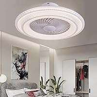 Ceiling Fans with Lights and Remote Ceiling Fans Withps,Silent in Lighting Ceiling Fan Lighting Dimmable Fan Light Dimmable 3 Speeds Living Room/White