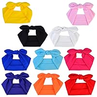 Women Hair Bands Bows Knot Headbands Rabbit Ear Headwraps Turban Hairband Hair Accessories 10pcs Solid Color for Woman Girls