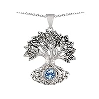 Star KTree Of Life Good Luck Sterling Silver Pendant Necklace