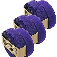 Sew On Hook and Loop Tape Fastening Nylon Fabric Tape with Non-Adhesive for DIY Craft Interlocking Tape Sewing Fasteners (Purple, 16.5 ft/Pack)