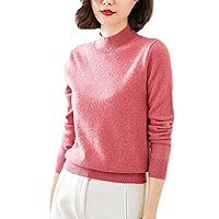Ladies Pullover 100% Cashmere Knit Pullover Winter Half Turtleneck Soft Warm Sweater