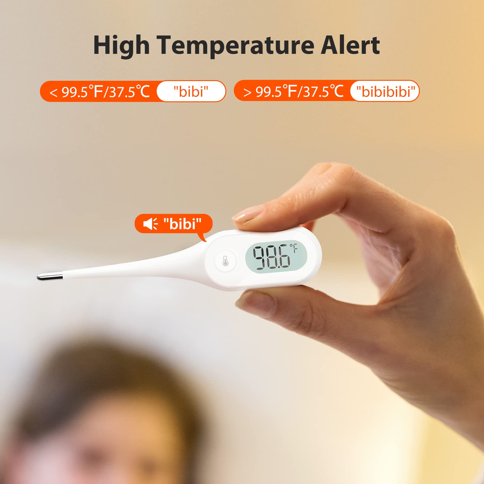 iHealth Digital Oral Thermometer PT1,Fever Thermometer with Dual-Sensors for High Accuracy, Rectum Armpit Reading Thermometer for Adults and Babies, Memory Recall and Extra Large LCD Backlit Display