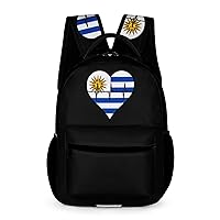 Love Uruguay Heartbeat Travel Laptop Backpack Durable Computer Bag Daypack for Men Women