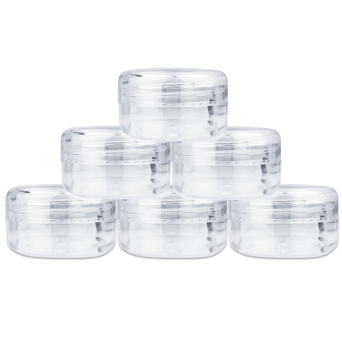 (Quantity: 24 Pieces) Beauticom 15G/15ML (0.5oz) Round Clear Jars with Screw Cap Lid for Lotion, Creams, Toners, Lip Balms, Makeup Samples - BPA Free