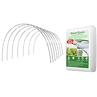 Plant Covers Freeze Protection 10x50 ft 0.9oz Floating Row Cover with Greenhouse Hoops Grow Tunnel 6 Sets of 7ft Long DIY Garden Hoops