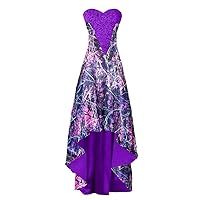 Camouflage and Lace Wedding Dresses High Low Bridesmaid Dress Prom Gowns
