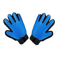 Dog Grooming Gloves Best Professional Deshedding, Brushing, Cleaning Mitt Tool for Small, Medium or Large Dogs & Cats. Fur & Hair Remover. Prevents Matted Coats. Soft Rubber Bristle Brush