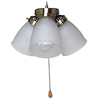 BOSTON HARBOR CF-3FLK-AB 1445725 Ceiling Fan Light Kit, 190 W, Candelabra, 3, 60 W Lamp, Antique, 6-3/4 in H, Brass