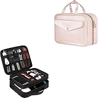 MATEIN Electronics Organizer Travel Case, Water Resistant Cable Organizer Bag for Travel Essentials, Toiletry Bag, Hanging Travel Makeup Bag for Women, Large Waterproof Cosmetic Bags Travel Organizer