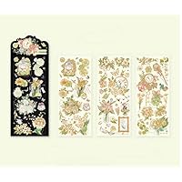 Gold stamping stickers Carmeli series antique plants and flowers with high beauty manual account materials collage (GREEN)