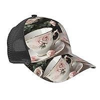 Tie Dye Hippies Print Mesh Caps Dad Hat Baseball Cap Adjustable Trucker Hat Outdoor Hat Unisex for Men Or Women Summer