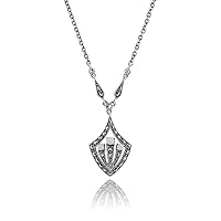 Gemondo 925 Sterling Silver Art Deco 0.17ct Opal Necklace
