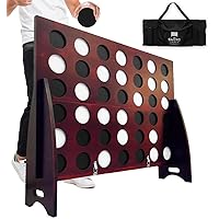 SWOOC Games - All Weather with Carrying Case and Noise Reducing Design - 60% Quieter - Giant Connect 4 Discs to Win - Giant Outdoor Games for Family - Jumbo Games (4ft x 3ft)