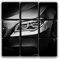 Big 9 Piece M5 F10 Supercar Wall Art Decor Picture Painting Poster Print on Canvas Panels Pieces - Sport Car Theme Wall Decoration Set - Car Wall Picture for Showroom Office 30 by 30 in