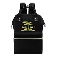 Jamaica Flag Map Travel Backpacks Multifunction Mommy Tote Diaper Bag Changing Bags