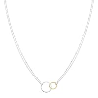 Silpada 'Pagosa' Circle Linking Station Necklace in Sterling Silver and 14K Yellow Gold Plating