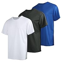 3 Pack Men's Quick Dry T Shirts Moisture Wicking Athletic Running Workout Short Sleeve Shirts for Men Active Crew Neck Tops