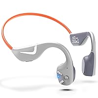 Bone Conduction Headphones - Open-Ear Bluetooth Headset with Mic - Waterproof IP67 Wireless Headphones - Super Fast Charging - 20 Hours Battery Life - Grey