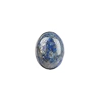 Natural Blue Lapis Lazuli Oval 4.35 Carat Loose Gemstone with Gold Glitters for Jewelry Craft Idea