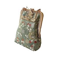 Women's  Handbags Purses Hand Phone Bag Cotton Canvas Vintage Chain Women Shoulder Crossbody